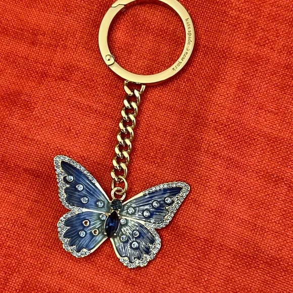 Kate spade blue jeweled butterfly bag charm - Picture 1 of 4